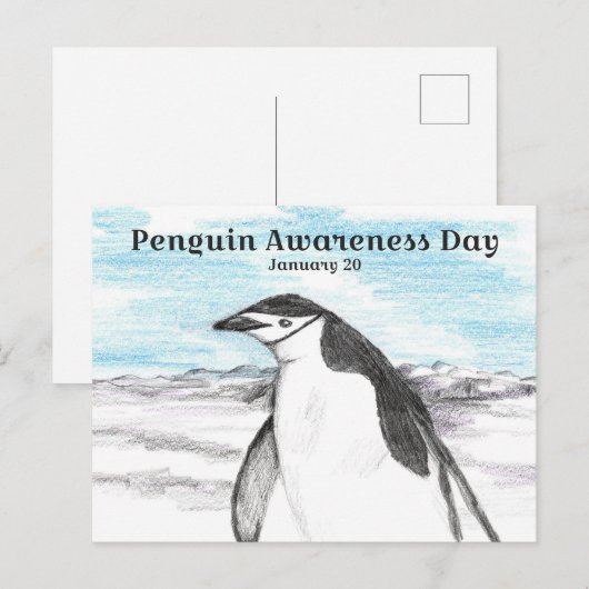 Penguin Awareness Day January 20 Winter ポストカード (正面/裏面)