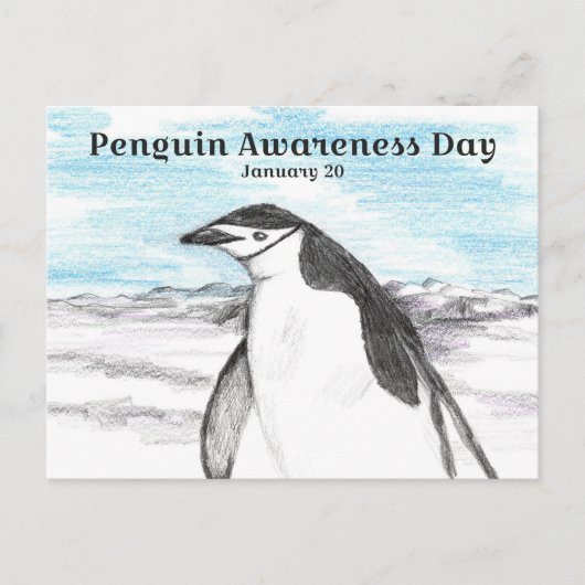 Penguin Awareness Day January 20 Winter ポストカード (正面)