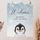 Penguin Baby Shower Welcome Sign ポスター