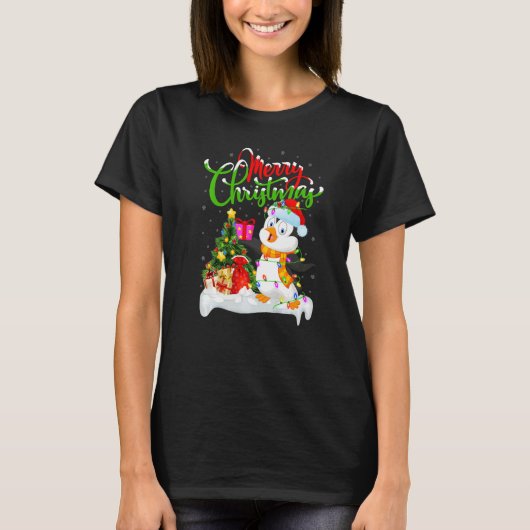 Penguin Bird  Xmas Decorations Santa Penguin Chris Tシャツ (正面)