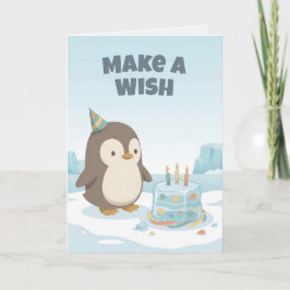 Penguin Birthday | Make a Wish | カスタムバースデー カード