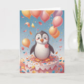 Penguin Birthday Party カード (正面)
