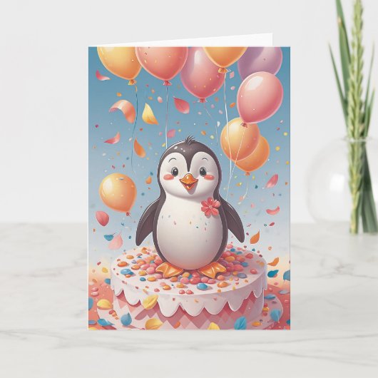 Penguin Birthday Party カード (正面)