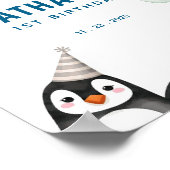 Penguin Birthday Welcome Sign Poster ポスター (角)