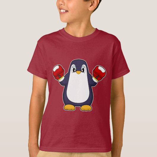Penguin Boxer Boxing gloves Boxing Tシャツ (正面)