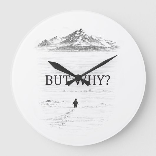 Penguin But Why Mountains Penguin ラージ壁時計 (正面)