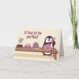 Penguin Cake Decorator Girlfriend Valentine Card シーズンカード