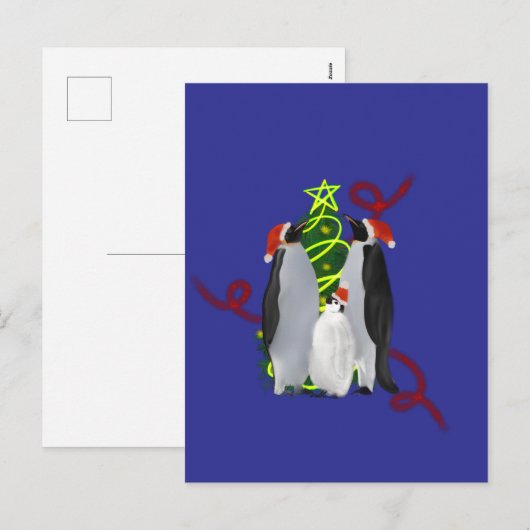 Penguin Christmas シーズンポストカード (正面/裏面)