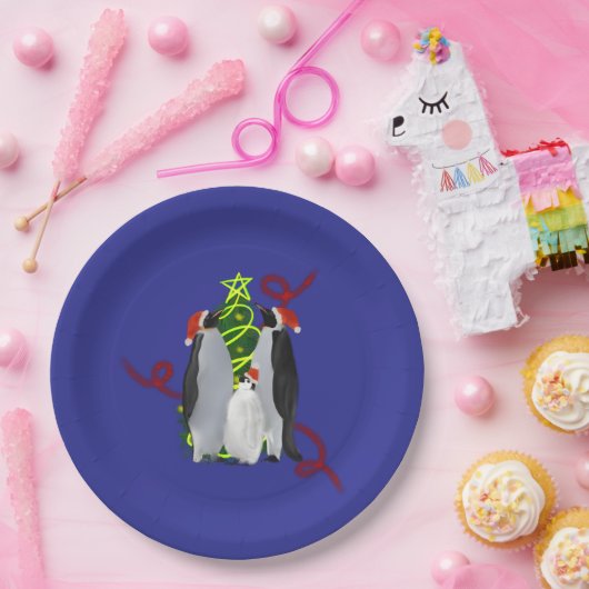 Penguin Christmas ペーパープレート (パーティー)