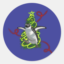 Penguin Christmas ラウンドシール