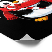 Penguin Christmas Candy Cane Winter Toddler Girl B ポスター (角)