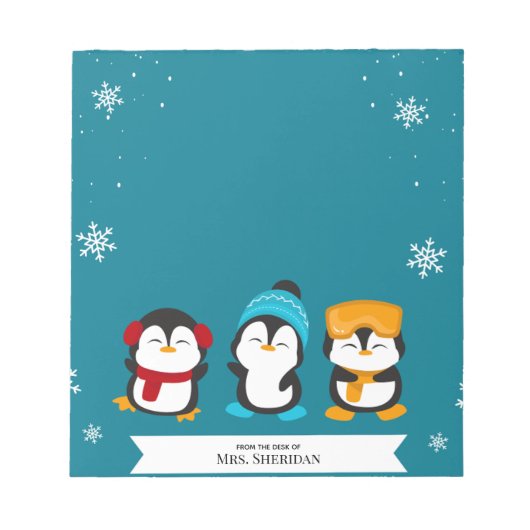 Penguin Christmas Holiday From The Desk Of Notepad ノートパッド (正面)