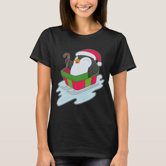 Penguin Christmas Sled Tシャツ (正面)