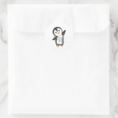 Penguin Christmas Snow Winter Animals Penguins ラウンドシール (バッグ)