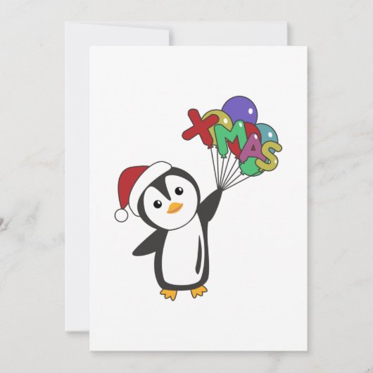 Penguin Christmas Snow Winter Animals Penguins Adu シーズンカード (正面)
