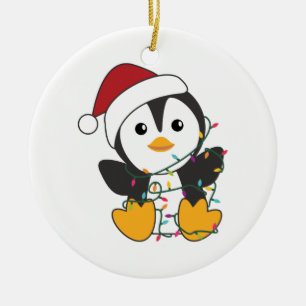 Penguin Christmas Snow Winter Animals Penguins Adu セラミックオーナメント
