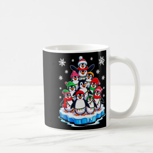 Penguin Christmas Tree Penguin Lover Xmas For Men コーヒーマグカップ (右)