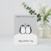 Penguin Couple Love Card Cute Valentine Gift Idea シーズンカード (スタンド正面)