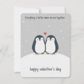 Penguin Couple Love Card Cute Valentine Gift Idea シーズンカード (正面)