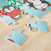 Penguin Custom Christmas Child Name Puzzle ジグソーパズル (側面)