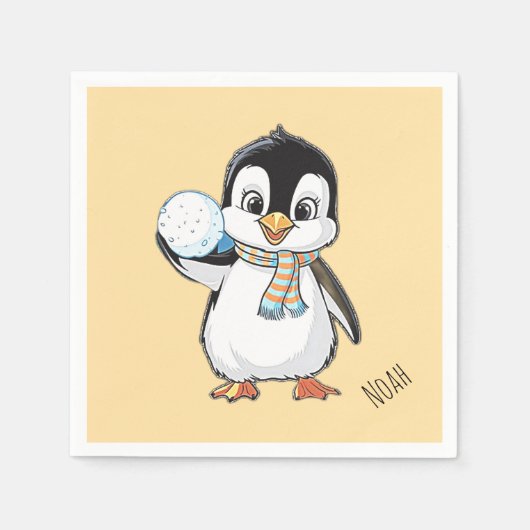 Penguin day celebrating-20 january or any スタンダードカクテルナプキン (正面)
