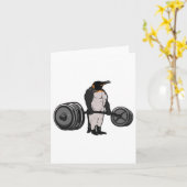 Penguin Deadlift Gym Weightlifting Powerlifting  カード (黄色い花)