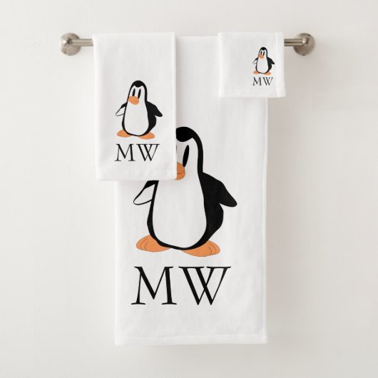 Penguin Design Monogrammed バスタオルセット (インサイチュ)