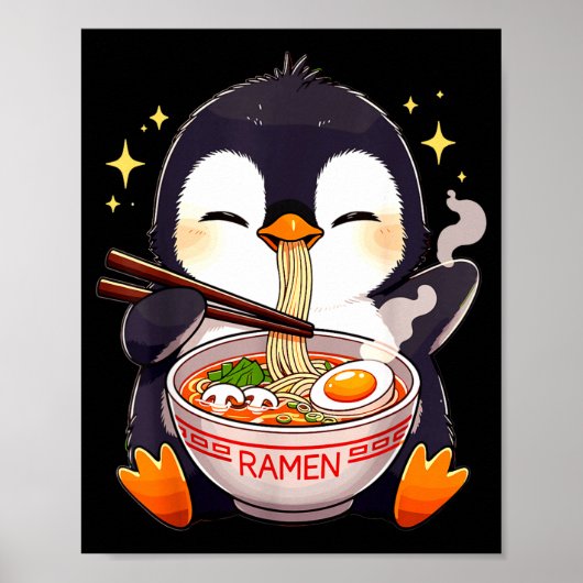 Penguin Eating Ramen ポスター (正面)