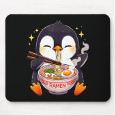 Penguin Eating Ramen  マウスパッド (正面)
