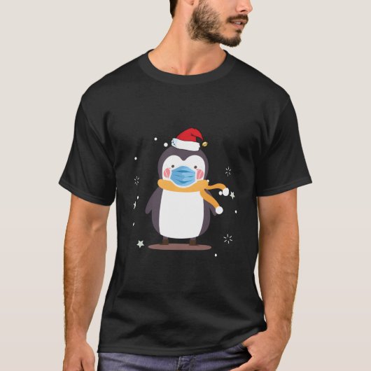 Penguin Face Santa Penguin Tシャツ (正面)