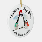 Penguin Family Christmas セラミックオーナメント (右)