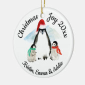 Penguin Family Christmas セラミックオーナメント (左)