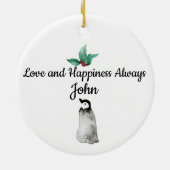 Penguin Family Christmas セラミックオーナメント (裏面)