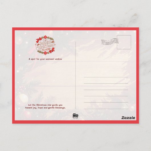 Penguin Family Decorating Christmas Tree ポストカード (裏面)