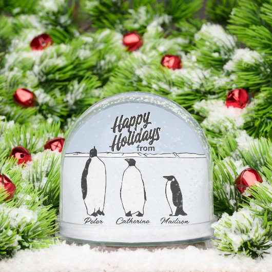 Penguin Family Personalized Christmas Snow Globe (クリスマス)