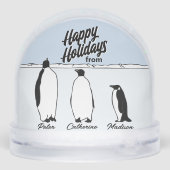 Penguin Family Personalized Christmas Snow Globe (裏面)