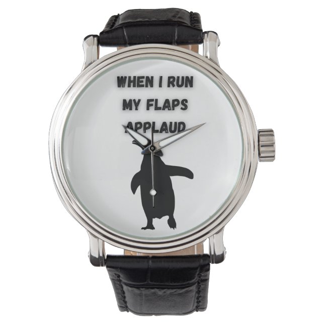 penguin flaps applaud inappropriate embarrassing 腕時計 (正面)