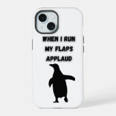 penguin flaps applaud inappropriate embarrassing iPhone 15ケース (裏面)