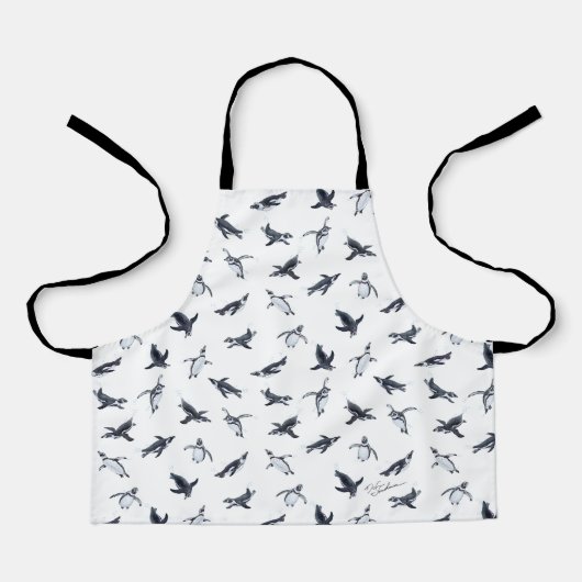 Penguin Flight Squad | Ocean Art Design エプロン (正面)