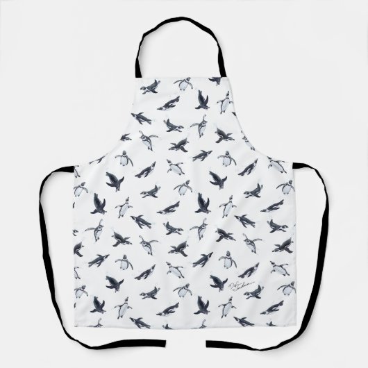 Penguin Flight Squad | Ocean Art Design エプロン (正面)
