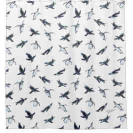 Penguin Flight Squad | Ocean Art Design シャワーカーテン