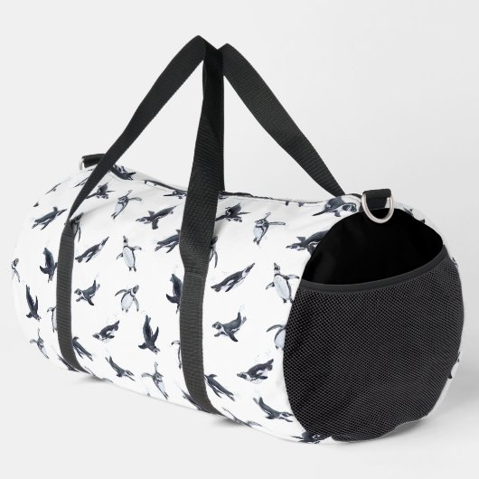 Penguin Flight Squad | Ocean Art Design ダッフルバッグ (右コーナー)
