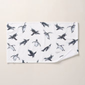 Penguin Flight Squad | Ocean Art Design バスタオルセット (ハンドタオル)