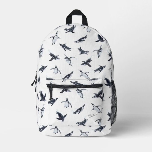 Penguin Flight Squad | Ocean Art Design プリントバックパック (正面)