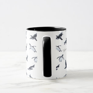 Penguin Flight Squad Ocean Art Design マグカップ
