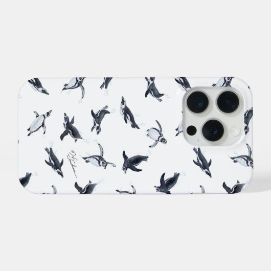 Penguin Flight Squad | Ocean Art Design iPhoneケース (裏面横)