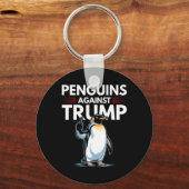 Penguin Flippers Up Resist Funny Penguins Against  キーホルダー (正面)