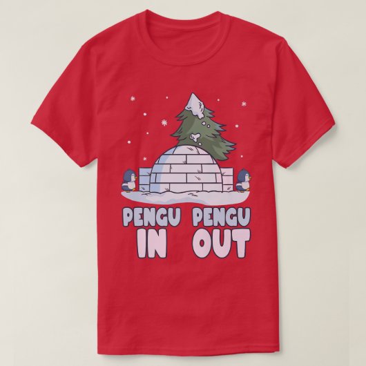 Penguin Funny Igloo & Winter Snow Pun, PenguIn Pe Tシャツ (デザイン正面)