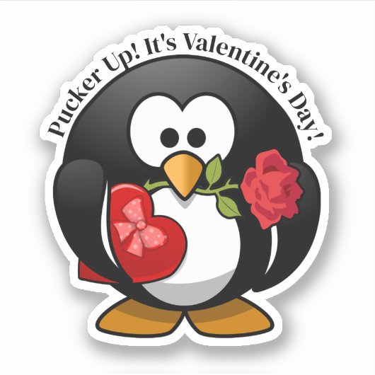 Penguin Gifts For Valentine's Day シール (正面)