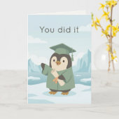 Penguin Graduate | オリジナル卒業式 カード (黄色い花)